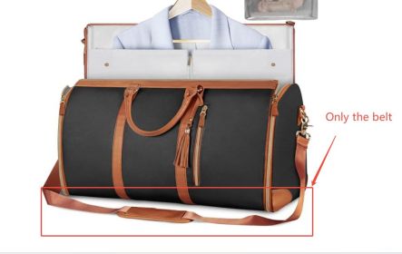 Large Capacity Travel Duffle Bag Women's Handbag Folding Suit Bag Waterproof Clothes Totes (Option: Black brown belt)