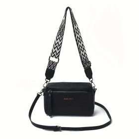 Women's Adjustable Crossbody Bag, Minimalist Design Shoulder Bag With Zipper Closure, Suitable For Daily Commuting And Casual, Formal Wear, Small (Color: Black)