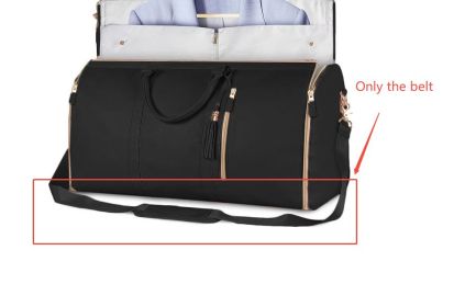 Large Capacity Travel Duffle Bag Women's Handbag Folding Suit Bag Waterproof Clothes Totes (Option: Black belt)