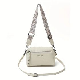 Women's Adjustable Crossbody Bag, Minimalist Design Shoulder Bag With Zipper Closure, Suitable For Daily Commuting And Casual, Formal Wear, Small (Color: White)