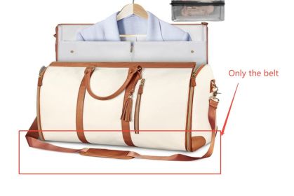 Large Capacity Travel Duffle Bag Women's Handbag Folding Suit Bag Waterproof Clothes Totes (Option: Beige belt)